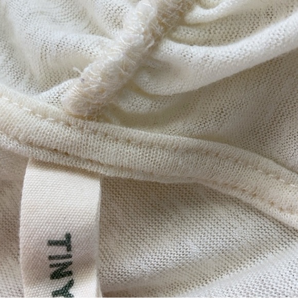 Anthropologie Cream Tiny Open Front Drape Cardigan Sweater - Picture 5 of 7